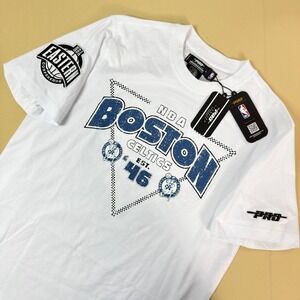 NEW NBA Pro Standard Boston Celtics T-Shirt Mens Large White Patch Embroidered